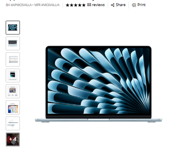 2025 Apple 13" MacBook Air (M4, Sky Blue)