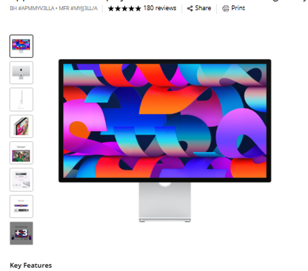 Apple 27" Studio Display (Nano-Texture Glass, Tilt & Height Adjustable Stand)