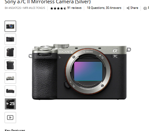 Sony a7C II Mirrorless Camera (Silver)