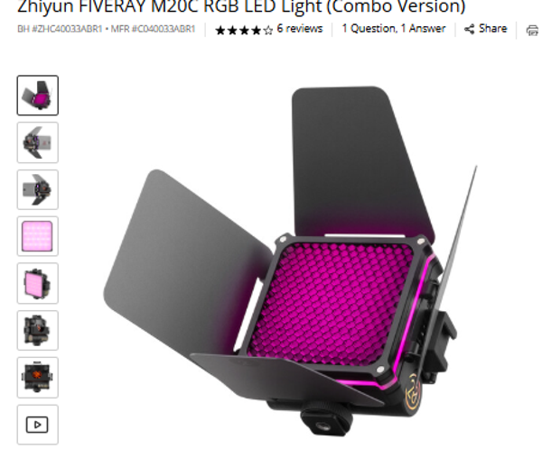 Zhivun Fiveray M20C Zhivun FIVERAY M20C RGB LED Light (Combo Version)