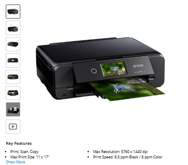 Epson Expression Photo XP-980 Wireless All-in-One Wide-Format Printer 15 s