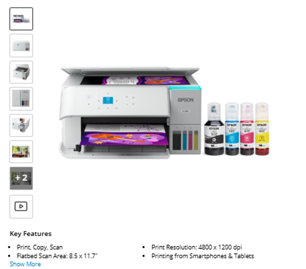 Epson ET-2980 Wireless All-in-One Color Supertank Printer (White)