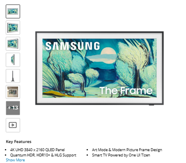The Frame LS03F Samsung The Frame QN43LS03FA 43" 4K HDR Smart QLED TV