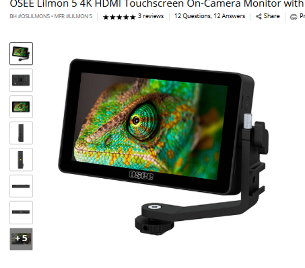 OSEE Lilmon 5 4K HDMI Touchscreen On-Camera Monitor with Field Kit
