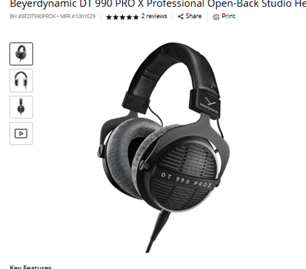 Beyerdynamic DT 990 PRO X Professional Open-Back Studio Headphones