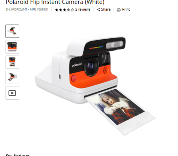 Polaroid Flip Instant Camera (White)