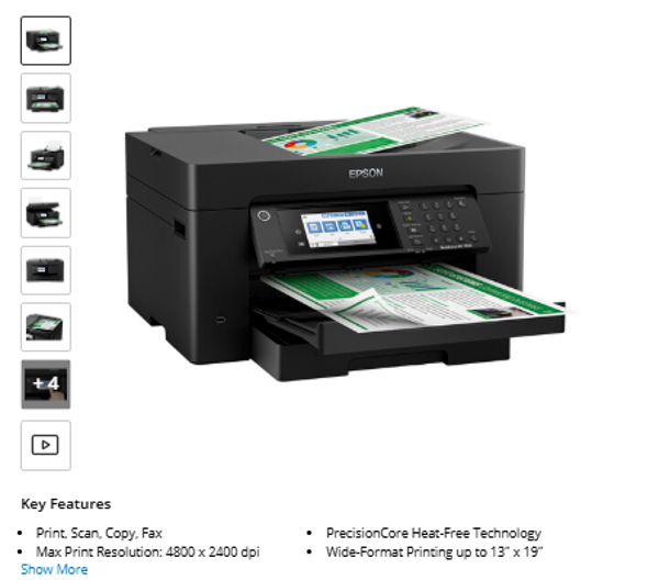 Epson WorkForce Pro WF-7820 All-in-One Inkjet Printer