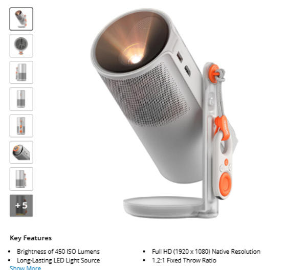 Xgimi MoGo 4 450-Lumen Full HD DLP LED Smart Portable Projector