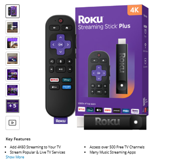 Stick Plus Roku Streaming Stick Plus