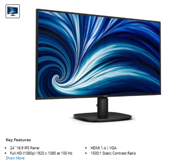 Philips 24B2N2100 23.8" Full HD 100 Hz Monitor
