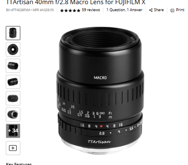 ITArtisan 40mm 1/2.8 ITArtisan 40mm f/2.8 Macro Lens for FUJIFILM X