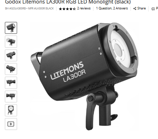 Godox LA300R Godox Litemons LA300R RGB LED Monolight (Black)