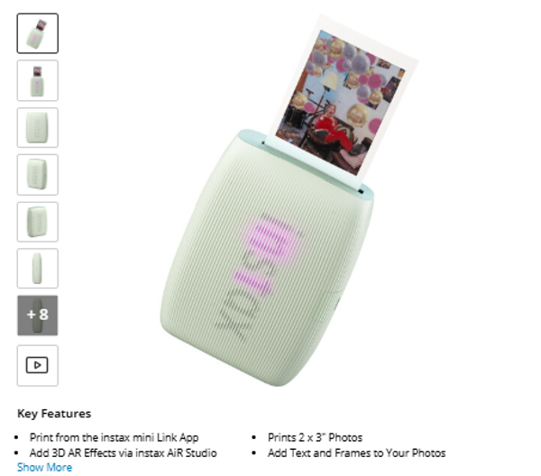 FUJIFILM MINI LINK 3 FUJIFILM instax mini Link 3 Smartphone Printer (Sage Green)