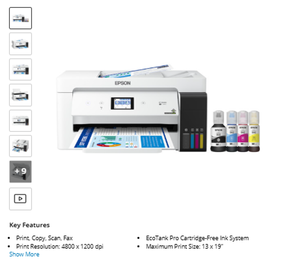 Epson EcoTank ET-15000 All-in-One Cartridge-Free Supertank Printer
