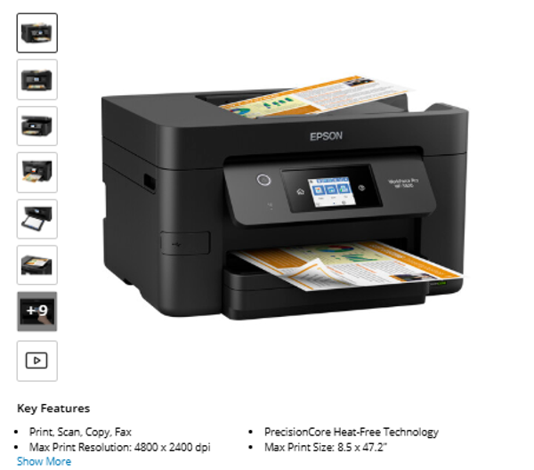 Epson WorkForce Pro WF-3820 All-in-One Inkjet Printer 152 s