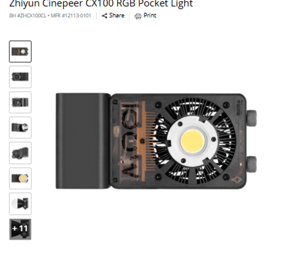 Zhivun CX100 Zhivun Cinepeer CX100 RGB Pocket Light