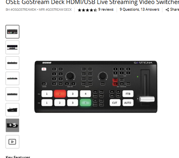 GoStream Deck OSEE GoStream Deck HDMI/USB Live Streaming Video Switcher