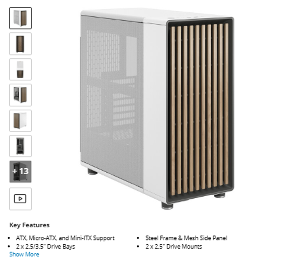 Design North Fractal Design North Mid-Tower Case with Mesh Side Panel (Chalk White)