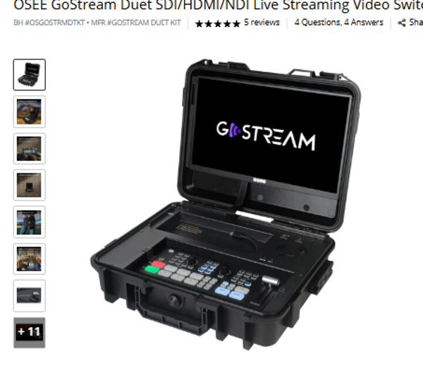 GOSTREAM DUET OSEE GoStream Duet SDI/HDMI/NDI Live Streaming Video Switcher/Recorder Kit