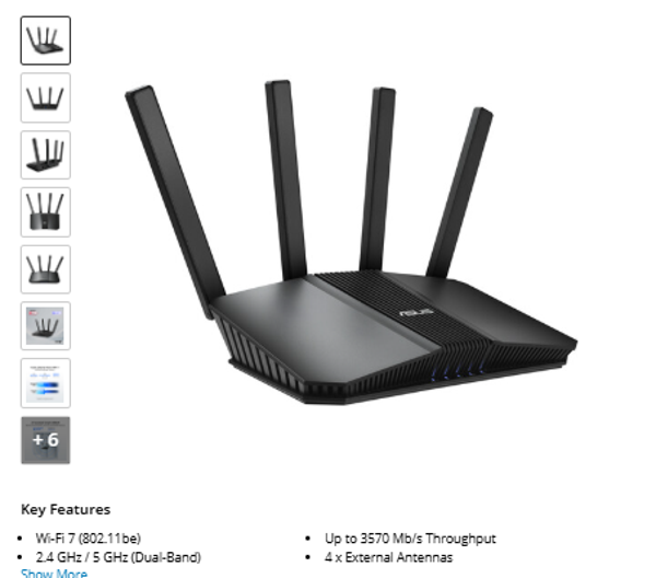 DE55 ASUS RT-BE55 BE3600 Wireless Dual-Band Gigabit Router