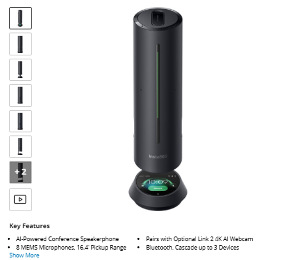 Insta360 Wave Conference Speakerphone (Black)