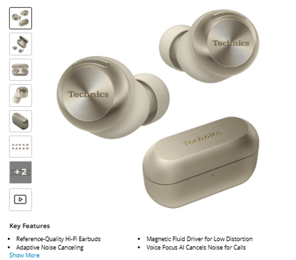 Technics EAH-AZ100 Reference-Class True Wireless Earbuds (Champagne Gold)