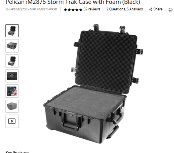 Pelican iM2875 Storm Trak Case with Foam (Black)