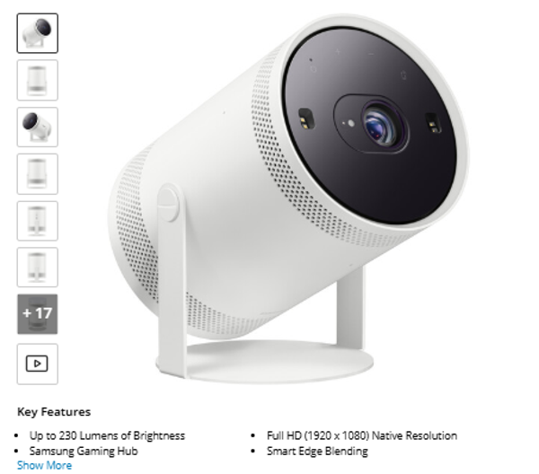 Samsung The Freestyle Gen 2 230-Lumen Full HD Smart Projector