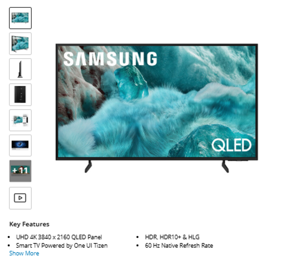 Q7F Samsung Q7F 75" 4K HDR Smart QLED TV