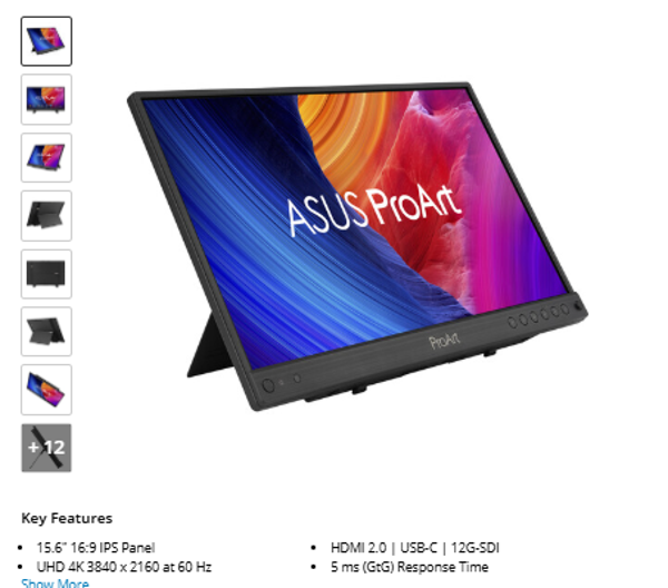 ASUS ProArt 15.6" 4K HDR Portable Monitor