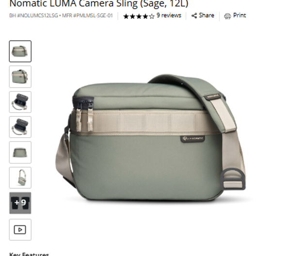Nomatic LUMA Camera Sling (Sage, 12L)