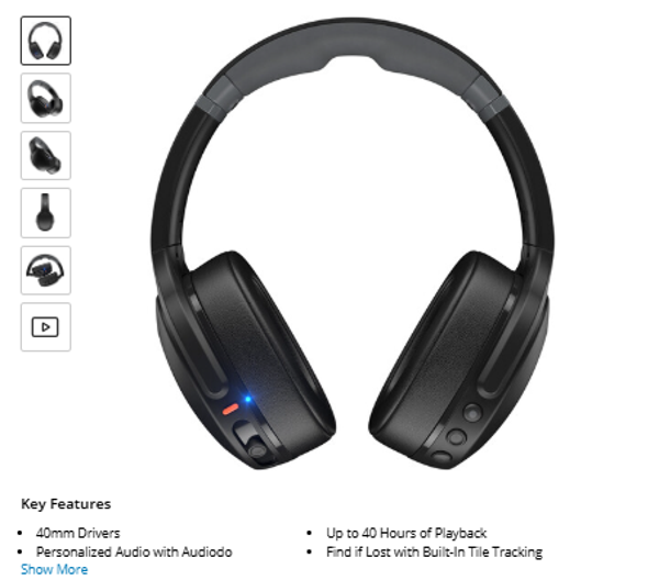 Skullcandy Crusher Evo Sensory Bass Wireless Over-Ear Headphones (True Black)