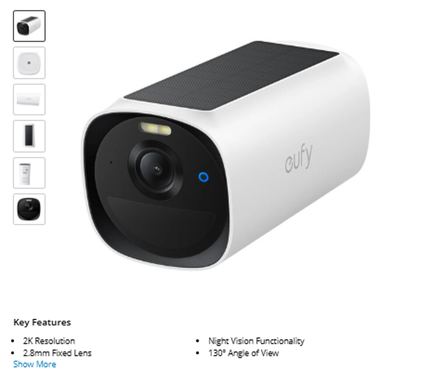 eufy Security eufyCam E40 2K Add-On Solar-Powered Camera