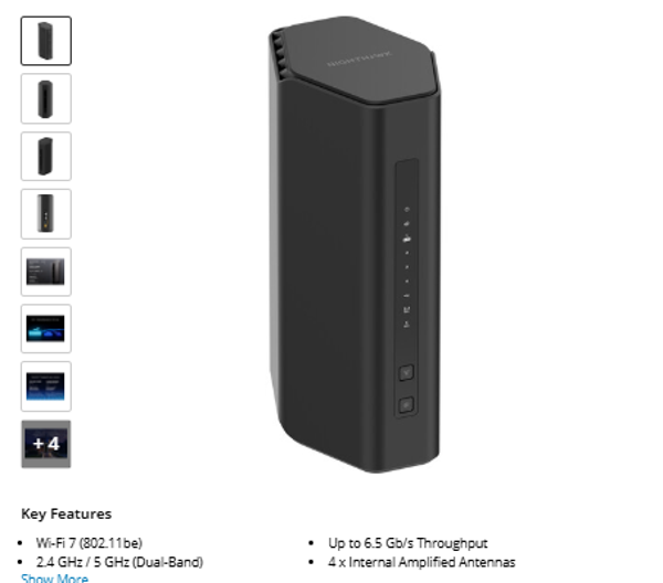 Netgear Nighthawk RS200 BE6500 Wireless Dual-Band Multi-Gig Router