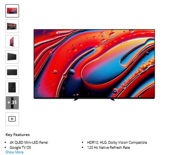 DRAVIA 9 Sony BRAVIA 9 K75XR90 75" 4K HDR Smart QLED Mini-LED TV