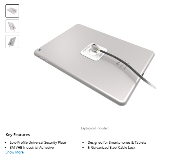 Maclocks Universal Tablet Lock Adhesive Security Plate