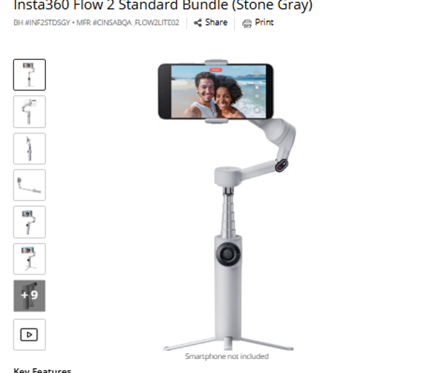 Insta360 FLOW 2 Insta360 Flow 2 Standard Bundle (Stone Gray)