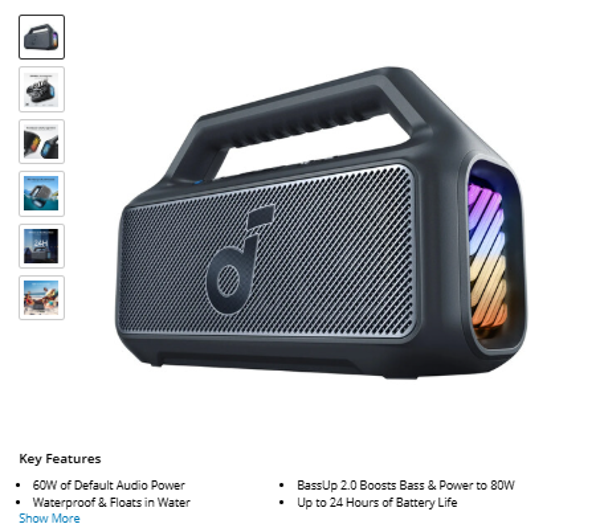 Soundcore by Anker Boom 2 Soundcore by Anker Boom 2 Portable Bluetooth Speaker (Phantom Black)