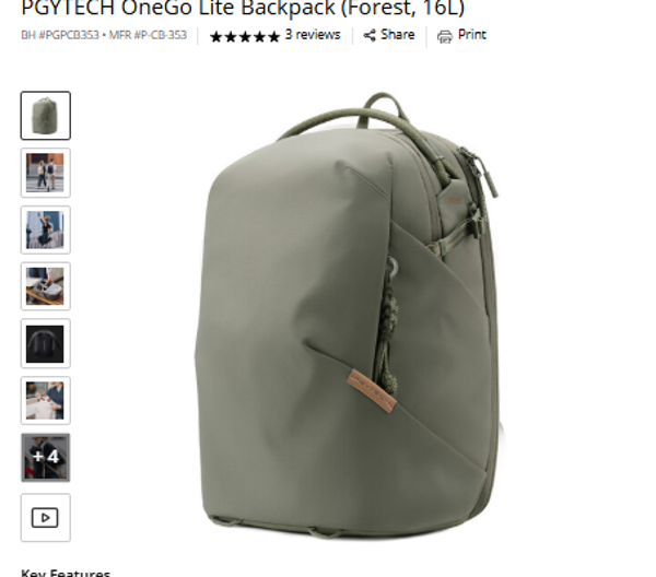 PGYTECH OneGo Lite Backpack (Forest, 16L)