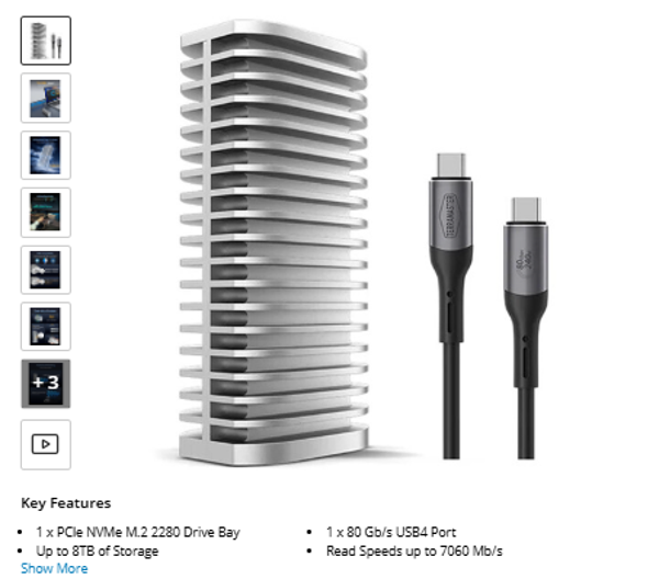 D1 SSD PRO TerraMaster D1 SSD PRO 1-Bay M.2 USB4 V2 Enclosure
