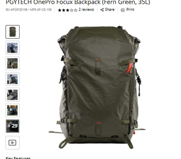 PGYTECH OnePro Focux Backpack (Fern Green, 35L)