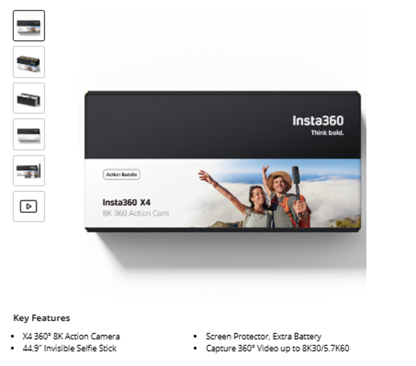 Insta360 X4 360° 8K Camera Action Kit
