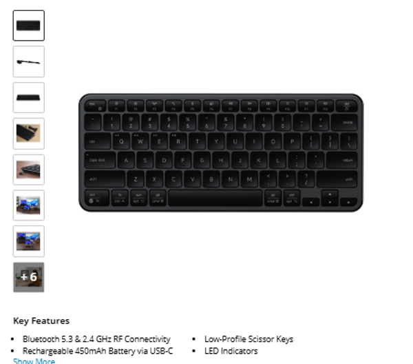 KEX1C-EN Satechi Slim EX1 Wireless Keyboard (Space Black)