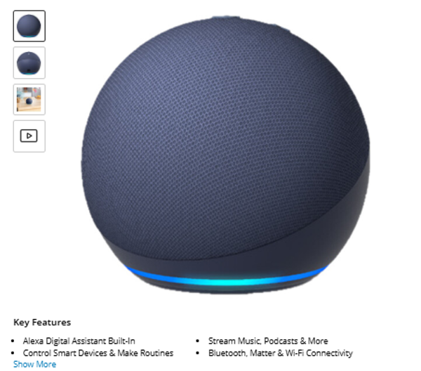 Amazon Echo Dot (5th Generation, Deep Sea Blue)