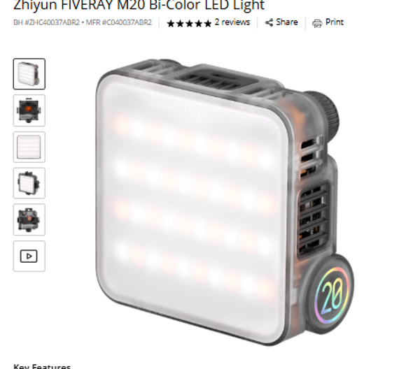 Zhivun Fiveray M20 Zhivun FIVERAY M20 Bi-Color LED Light