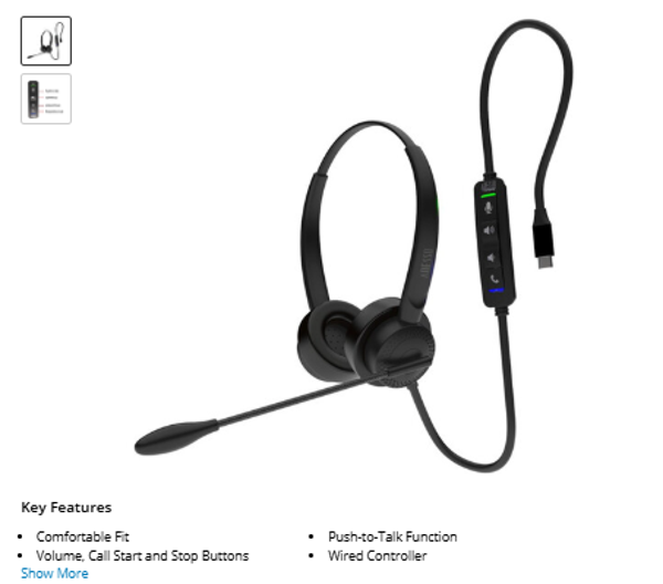 Adesso P4T-TAA. Adesso Xtream P4T-TAA Headset with Push-to-Talk (Black)