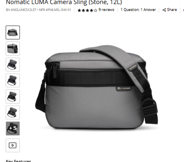 Nomatic Luna Camera Sling 12L Nomatic LUMA Camera Sling (Stone, 12L)