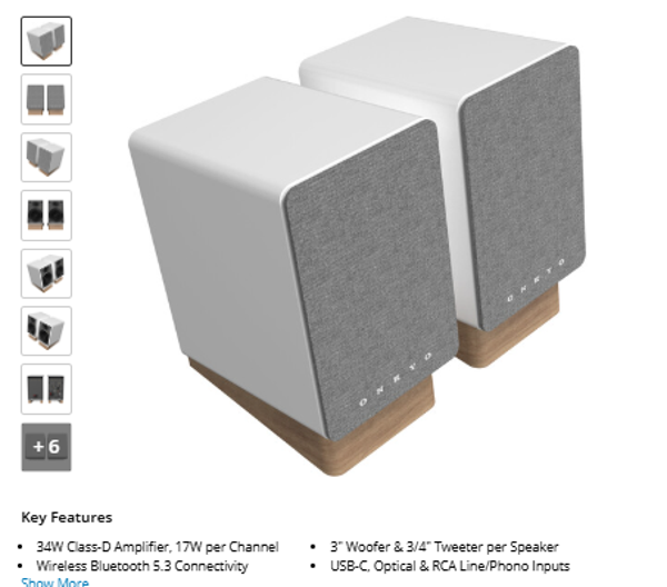 Onkyo GX-10DB 2-Way Compact Powered Bookshelf Speakers with Bluetooth (White, Pair) 19 s