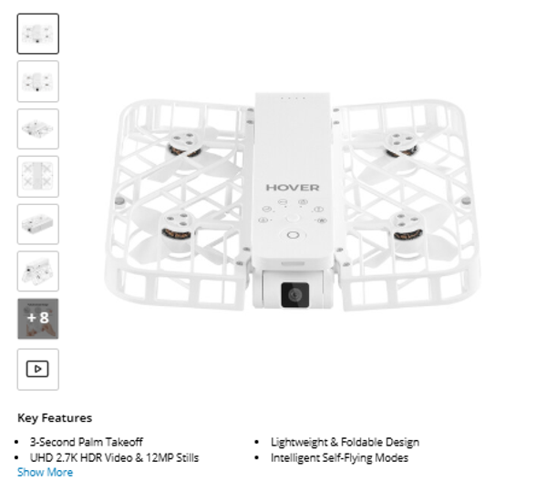 HOVERAir X1 Self-Flying Camera Drone (Combo, White)