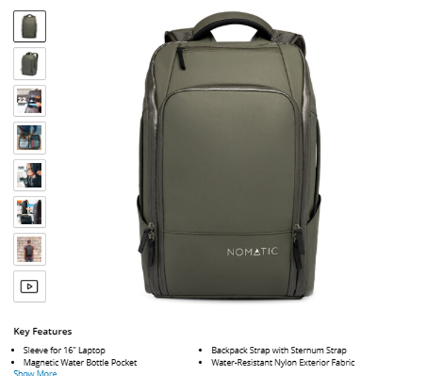 Nomatic Travel Pack (Olive, 14L)